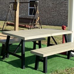 Picnic Table With Benches Indoor Outdoor 