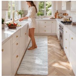 KIMODE Anti Fatigue Kitchen Mat Light Brown Gray