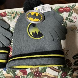 Kids Batman Beanie And Gloves 