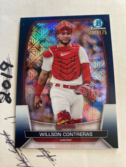 2023 Bowman Chrome Cardinals Willson Contreras Navy Mojo /175