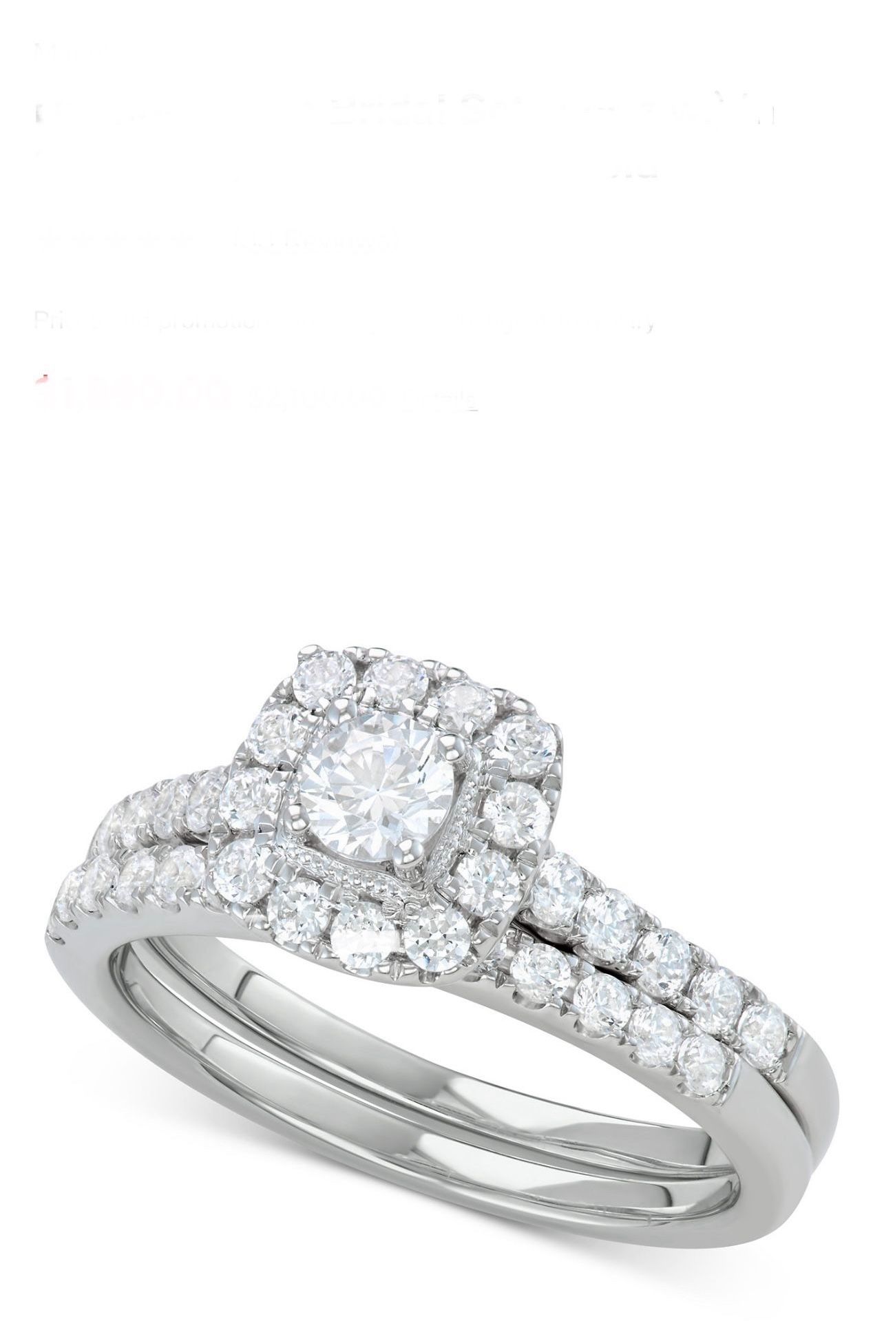Diamond Halo Bridal Set