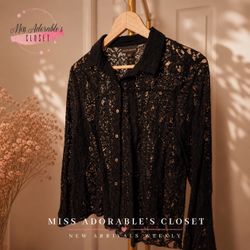 Lace button-up blouse