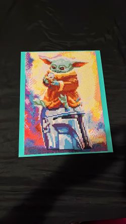 Star Wars Baby Yoda Pixel Frame, Picture