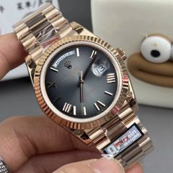 (500$)Rolex Day-Date 40 Rose Gold Olive Dial Roman Numerals