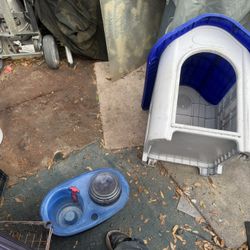Plastic Dog House And Dish