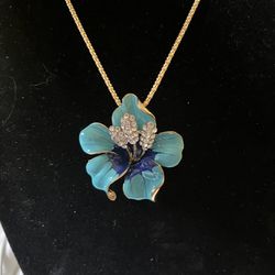 Nwt Betsey Johnson, Turquoise Pendant Necklace