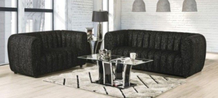 Brand New Black Modern Style Sofa & Loveseat