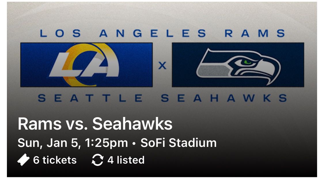 Rams Vs Seahawks @ SoFi 