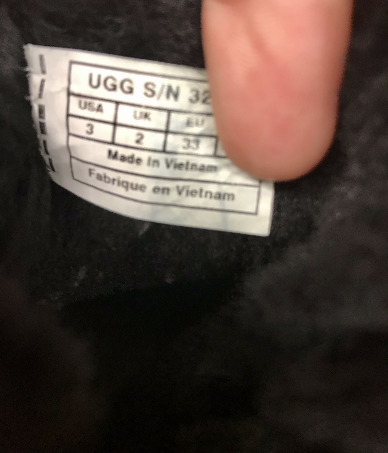 Black Ugg Boots With Bows Size 3