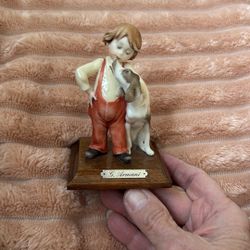 G Armani Figurine. A Boy And His Dog