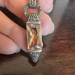 sterling silver natural citrine pendant 