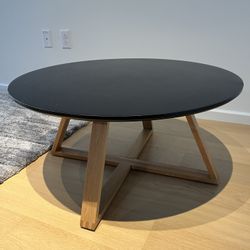 Modern Design Wood Coffee Table Black 31.5” x 31.5” (Nashville)