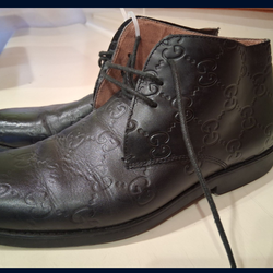 MENS GUCCI Leather GG Embossed Leather Chukka boots size 10