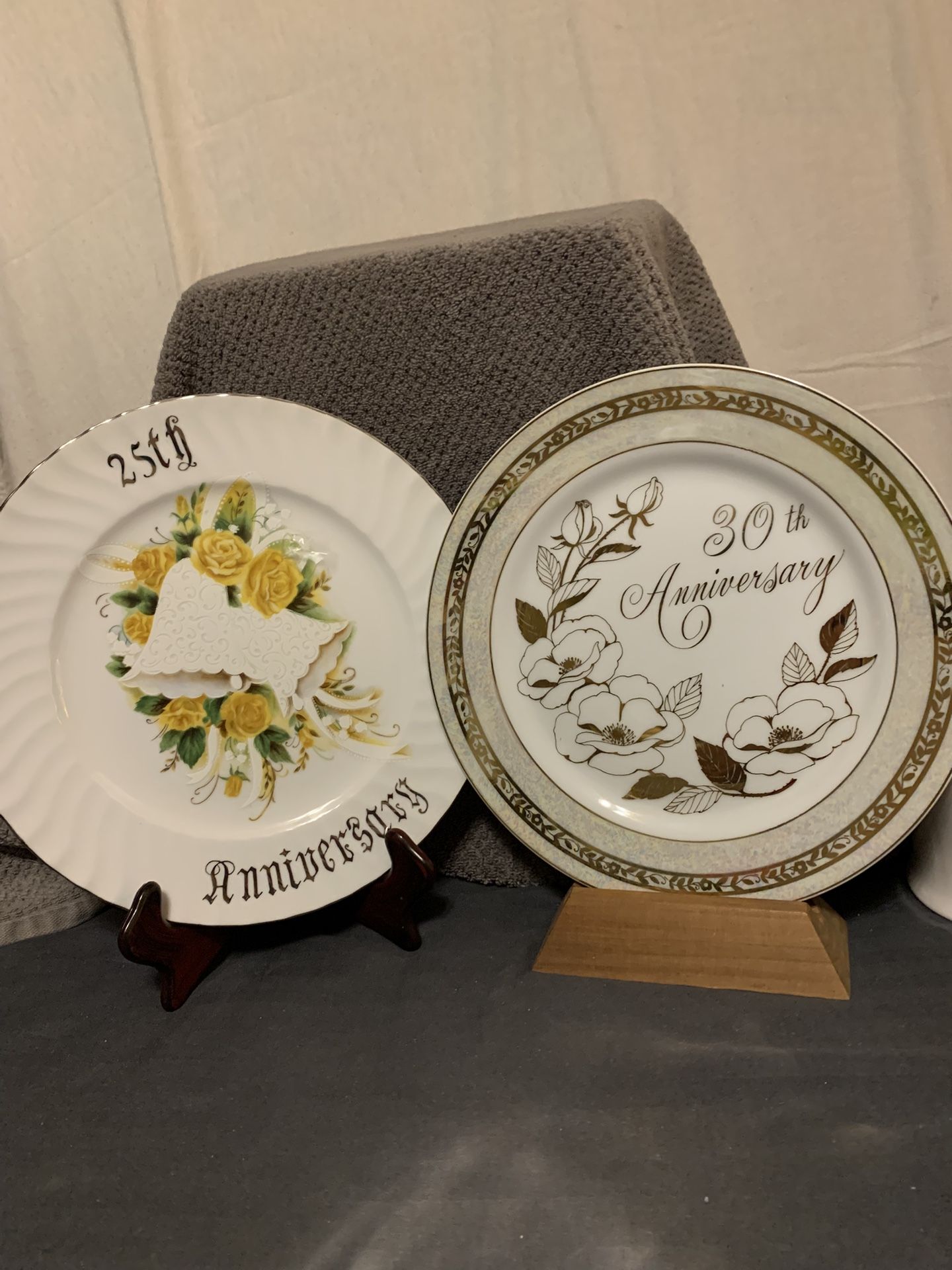 Beautiful 25th & 30th. Anniversary Plates