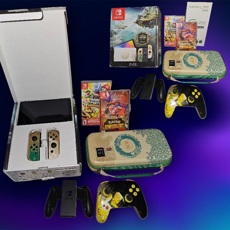 Limited Edition Zelda Tears Of The Kingdom Switch Bundle