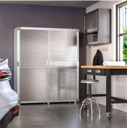 Seville Classics UltraHD Solid Steel Lockable Metal Storage Cabinet Locker Organizer, w/Adjustable Shelves for Garage, Warehouse, Office, Classroom, G