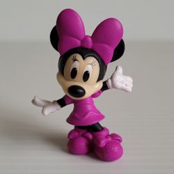 Purple polka dot dress Minnie Mouse mini toy figure 2"Tall.
