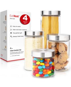 EatNeat 4-Piece Glass Canister Set. $14.99