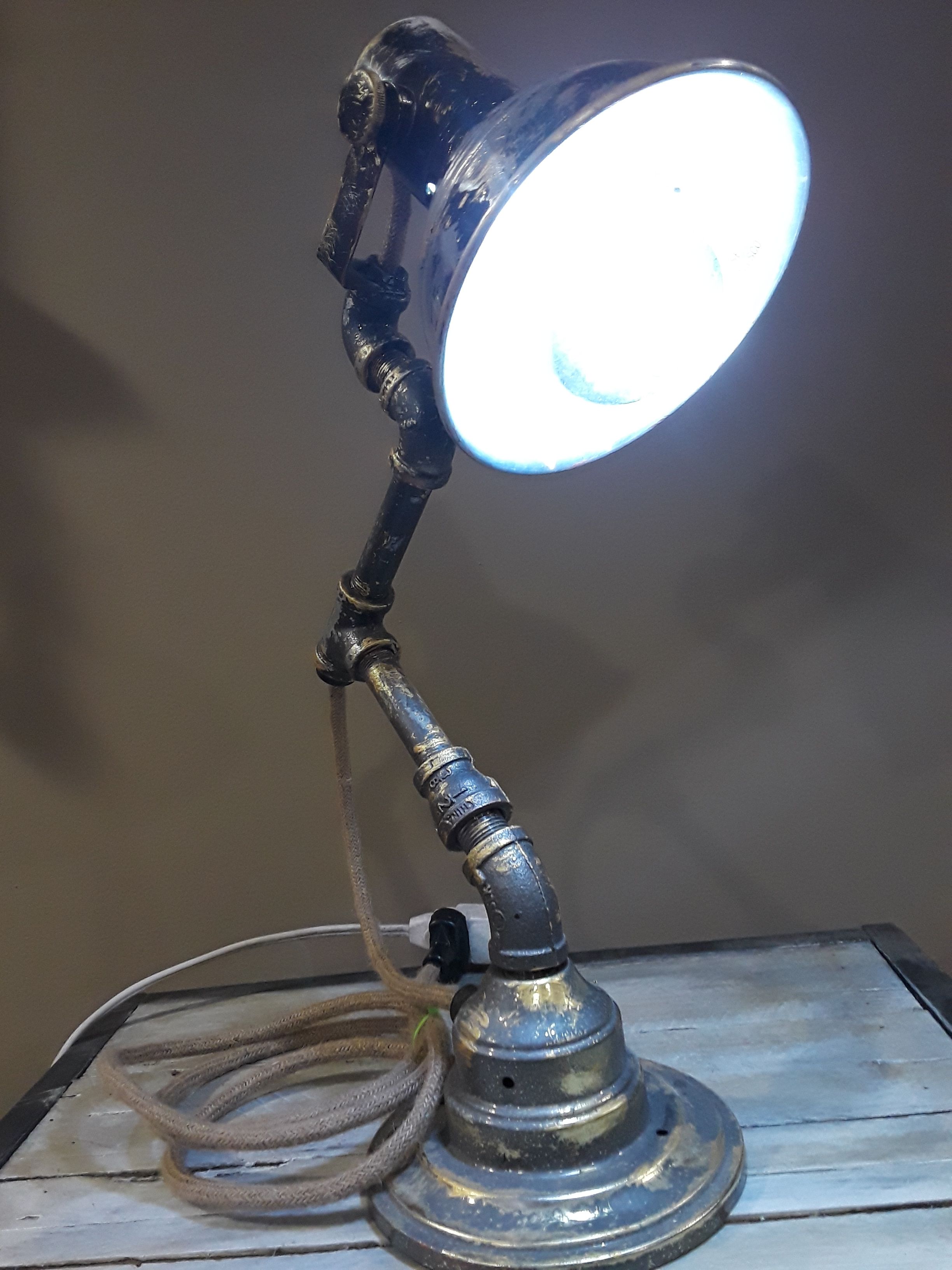 STEAMPUNK INDUSTRIAL style desk lamp