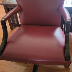 Red Leather Desk Chair 