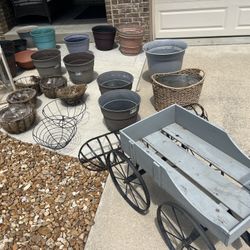 Pots For Plants And Garden Cart