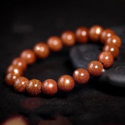 Natural Stone bracelet Gold Sand 8mm