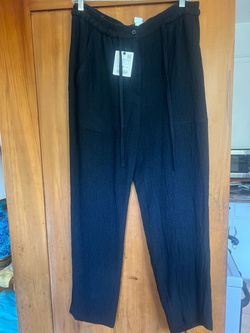 Black Gauze ZARA PARACHUTE PANTS Size L w/ Tags