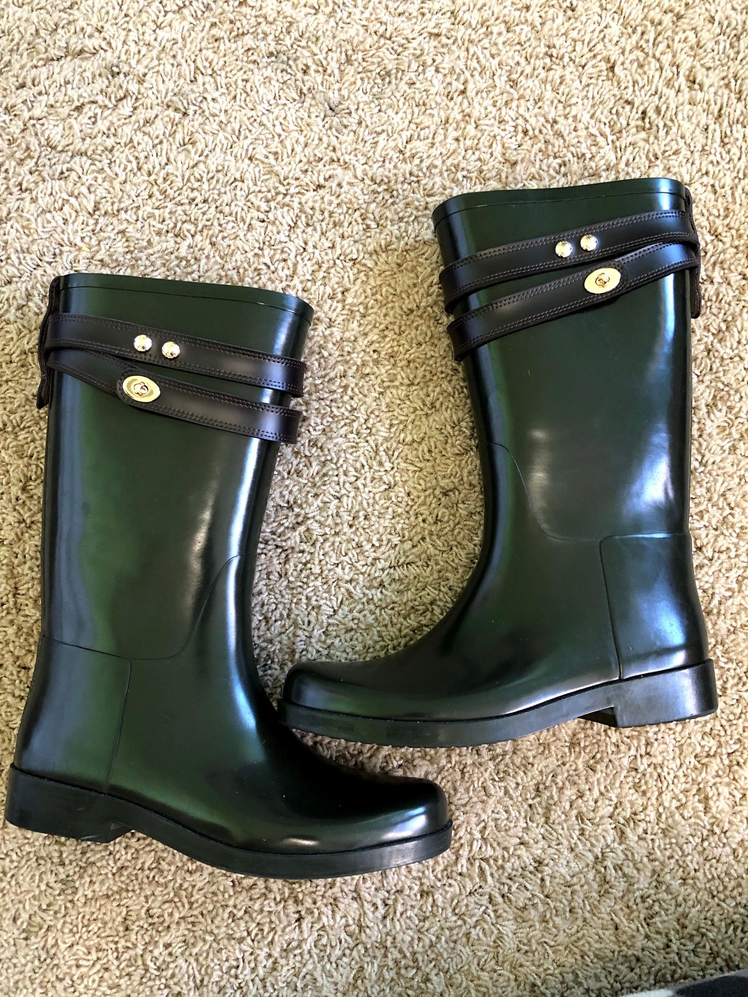 Coach Rubber Rain Boots - Super Cute - Size 8