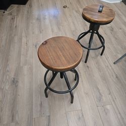 Two Adjustable Height Stools
