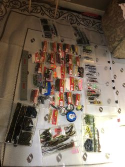 Fishing Lures, Fishing Line, Fishing Hooks, Fishing Measuring Stick, Bag With 7 Boxes To Organize With And More