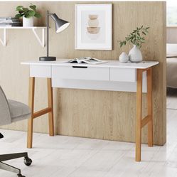 42” Modern Office Desk White/brown