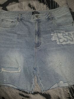 Diamond dust denim shorts new