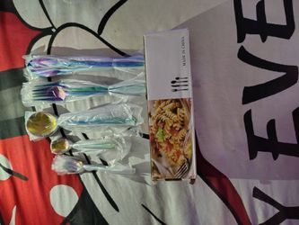 Rainbow stainless steel 30pc flatware rainbow set kitchen utensils set