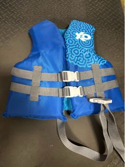 X2O Universal Child Open-Sided Life Vest and Jacket, 30lbs - 50lbs, Unisex, Blue Ocean Coral