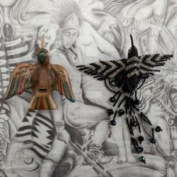 Hummingbird Birds, Flute, Art, Beaded