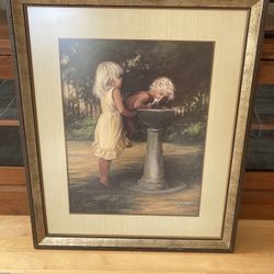 Sue Etem A Little Boost Limited Edition Lithograph 271/350 Signed 28"x23" framed. Professionally framed.  Some scuffs on the frame.