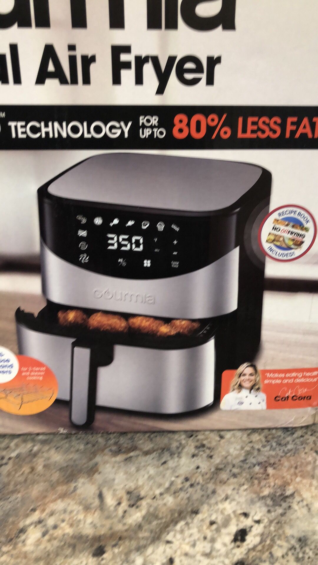 Gourmia 6qt air fryer excellent condition in box w/ manual, recipes