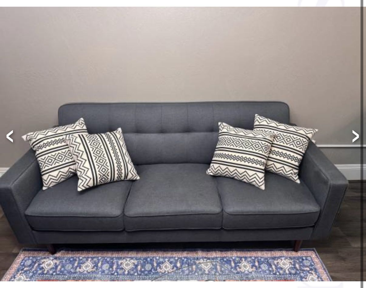 Living Spaces Blue Sofa