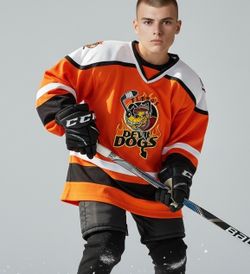 Disney Hockey Jersey Boys XL 14-16 Devil Dogs Pluto Vintage