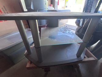 $5 OBO - TV Stand / End Table - Glass + Metal - Must Go by Wensday