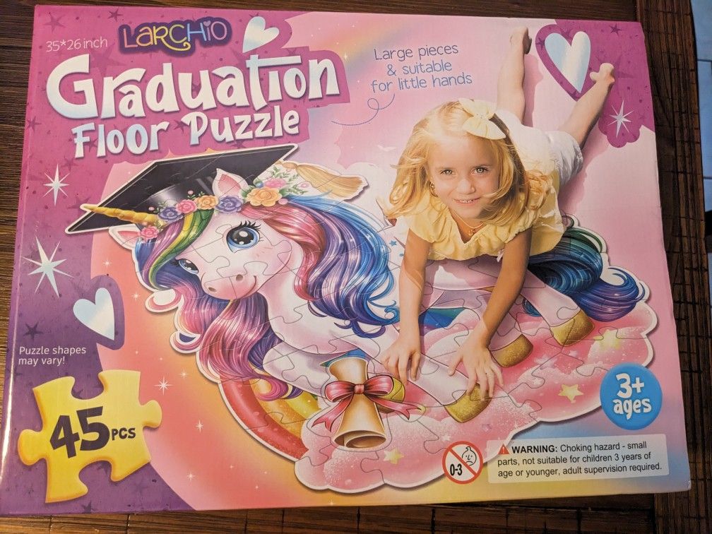 NEW! Unicorn Graduation Floor Puzzle 