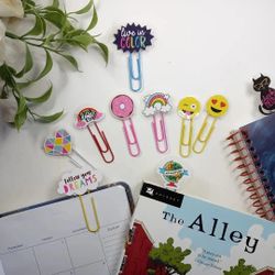 Sticker Paper Clips, Emoji Bookmark Paper Clips, Planner Accessory, Stationary, Page Marker Clips, Journaling Clip, Office, School Supplies