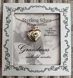 NEW STERLING SILVER GRANDMA LOCKET NECKLACE
