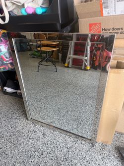 Square Wall Mirror with Chrome Frame