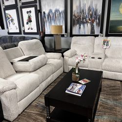 Reclining Sofa Loveseat! Black And Gray Available! $1,449! Easy Financing! 