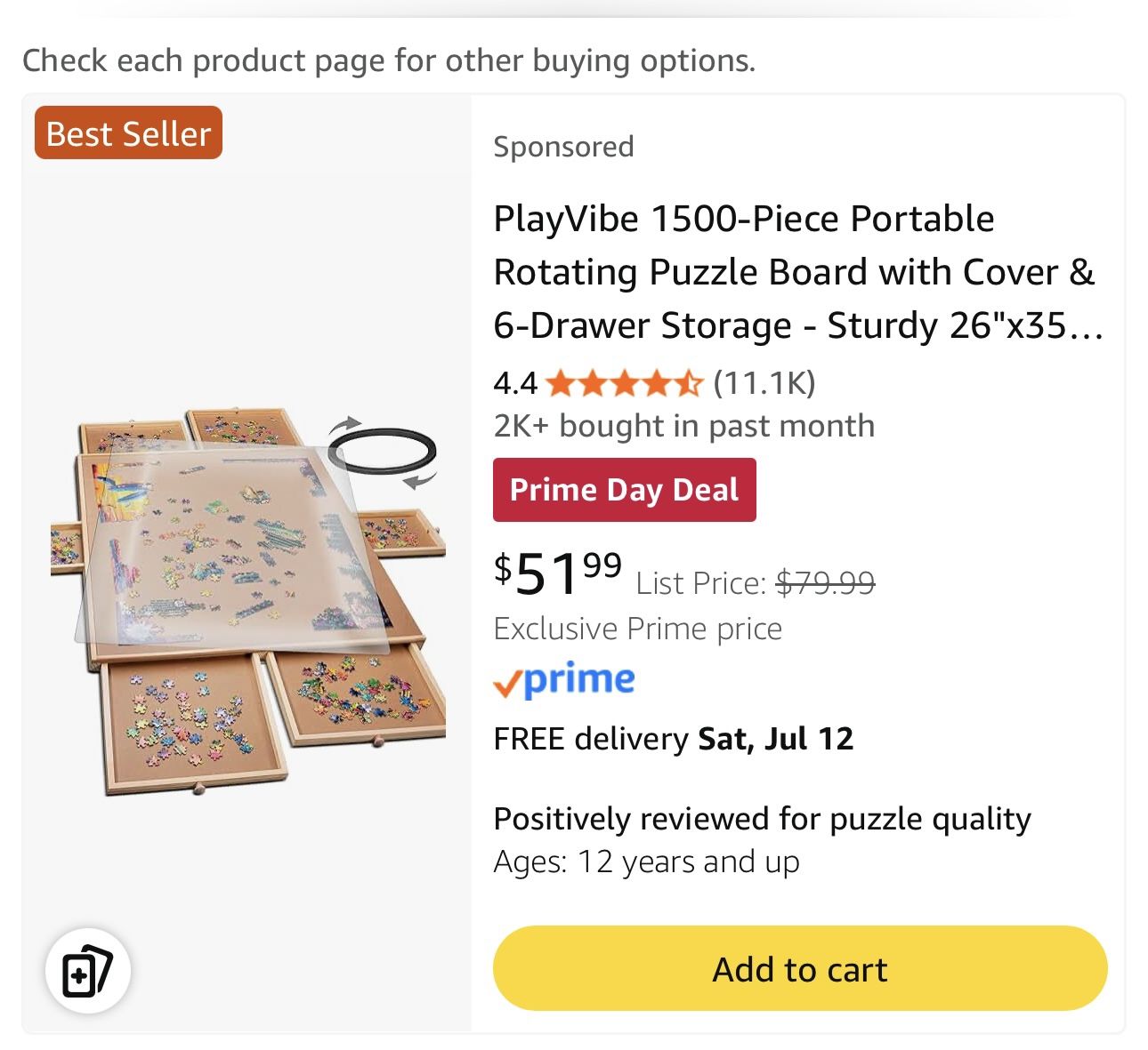 Puzzle table - Brand new