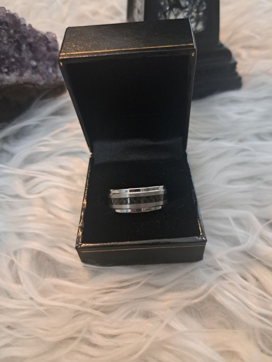 New Men's TITANIUM CARBON FIBER RING