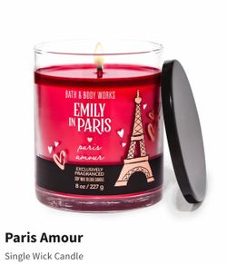 Exclusive Limited Edition! BATH & BODY WORKS✨Netflix🗼💕👠🎀 EMILY in PARIS “Amour”🎀👠💕single wick candle