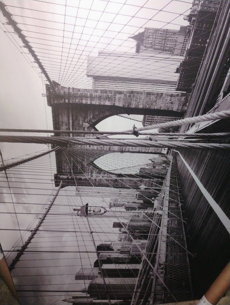Two Large Black And White Pictures