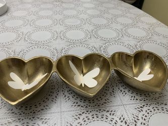 Gold Heart Condiment Decor